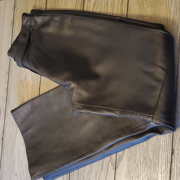 Leather Boot Cut Pants - Picture 4 of 10